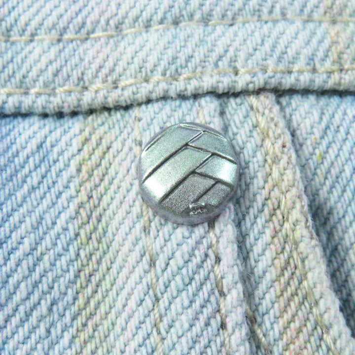 Excellent CHANEL skirt Stripe Pattern Cut-off Hem Denim Light blue cotton Women