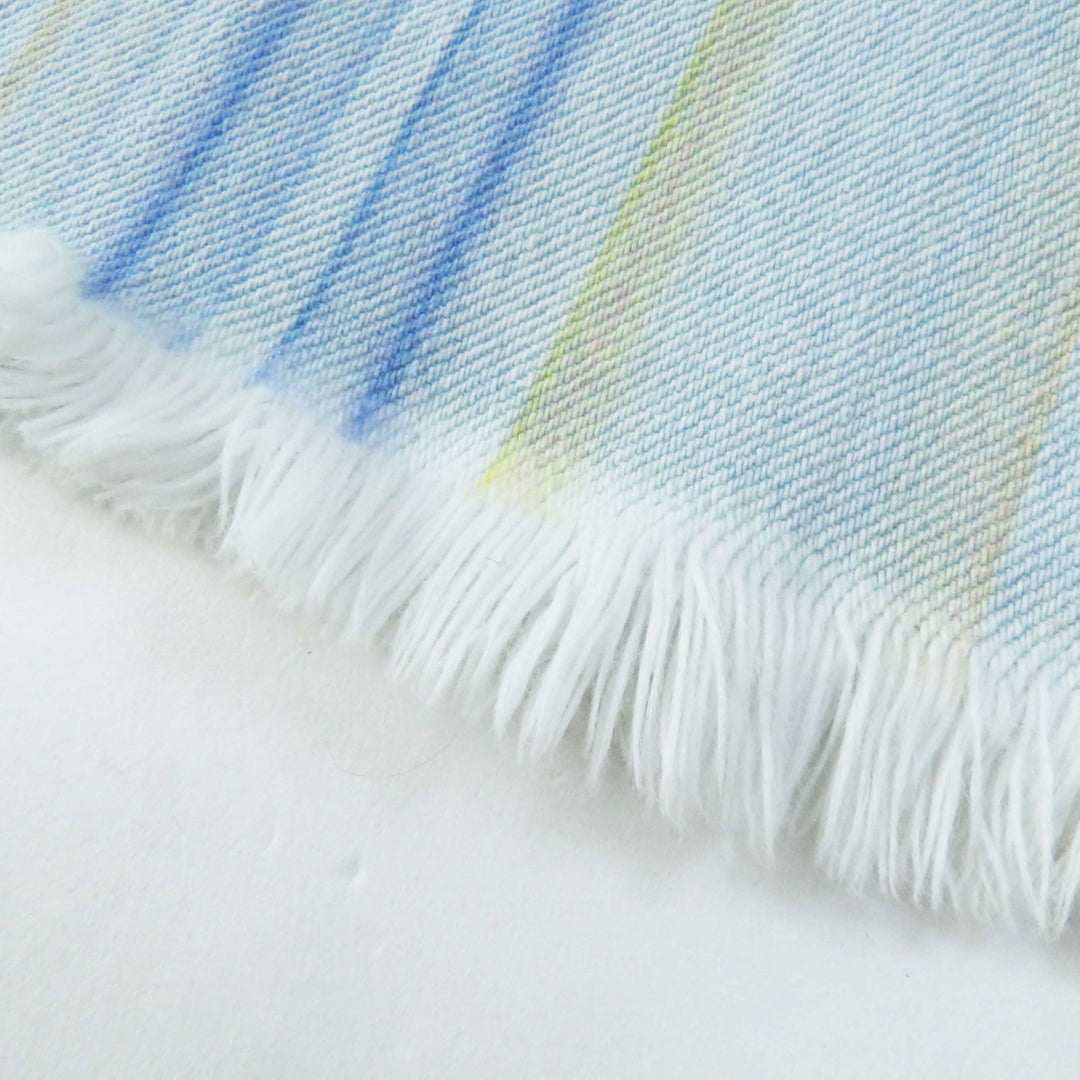 Excellent CHANEL skirt Stripe Pattern Cut-off Hem Denim Light blue cotton Women