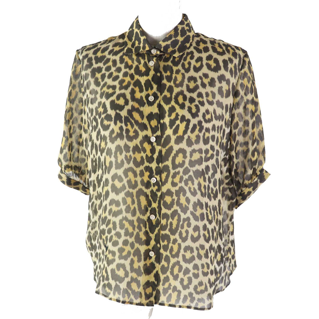 Excellent Christian Dior Short sleeve shirt Bee Embroidery silk Women 40