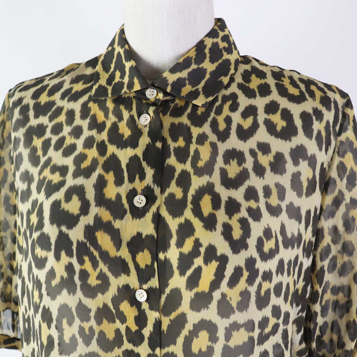 Excellent Christian Dior Short sleeve shirt Bee Embroidery silk Women 40