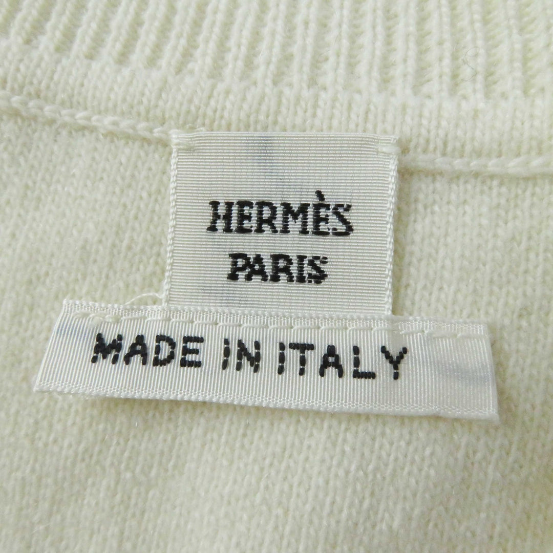 Excellent HERMES one piece BRIDES de GALA Ceremony Bridle knit Ivory wool Women 36