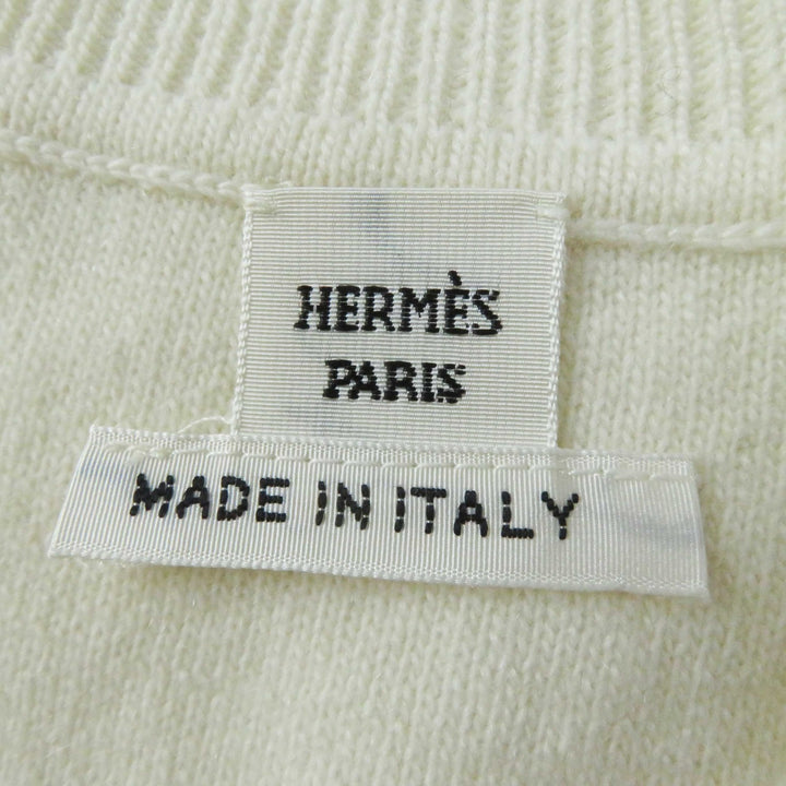 Excellent HERMES one piece BRIDES de GALA Ceremony Bridle knit Ivory wool Women 36