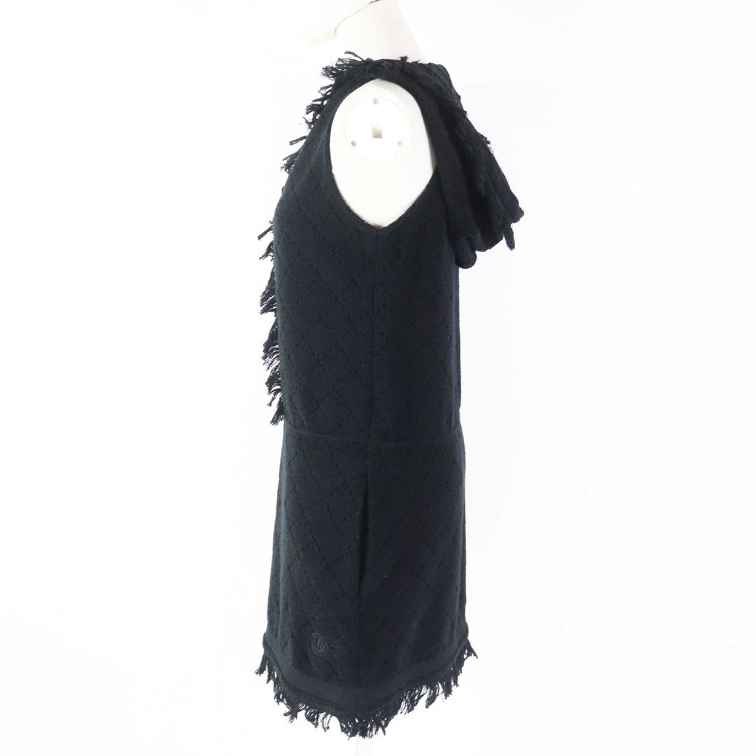 Great CHANEL one piece COCO Mark hooded sleeveless black Women 34 15P P51319