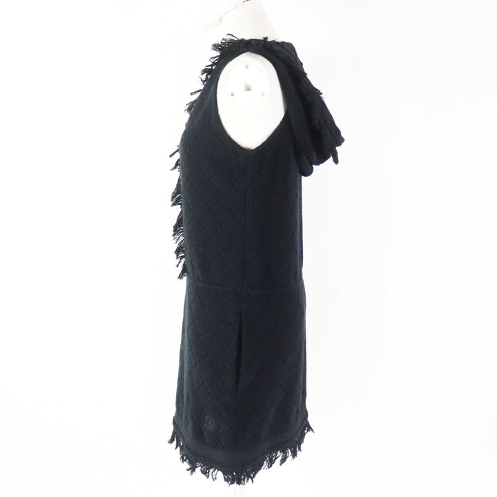 Great CHANEL one piece COCO Mark hooded sleeveless black Women 34 15P P51319