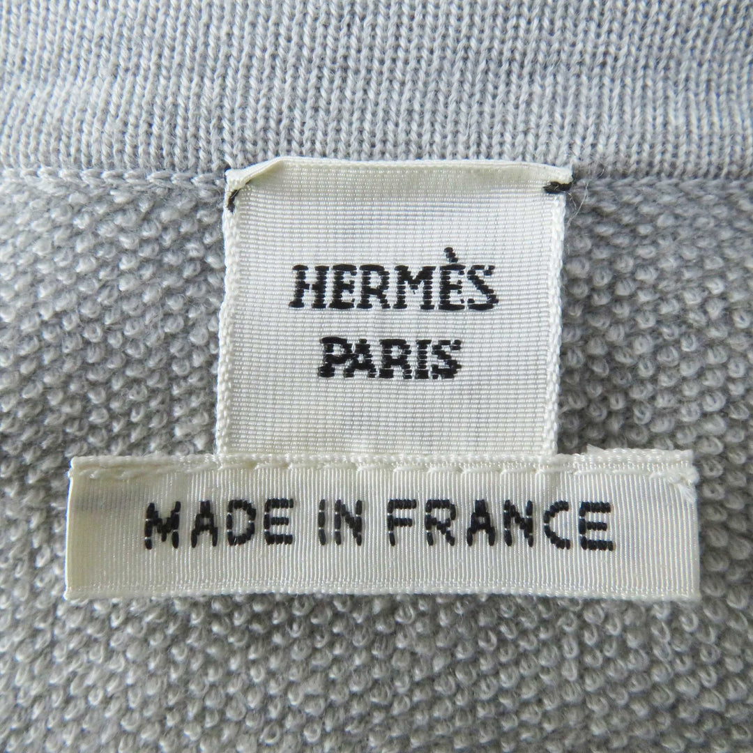 Great HERMES T-shirt ECHEC AU ROI Checkmate twill laine Gray multi silk Women 34