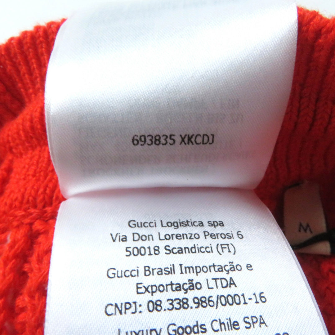 Pristine GUCCI×adidas Shorts Trefoil embroidered knit Orange linen M 693835