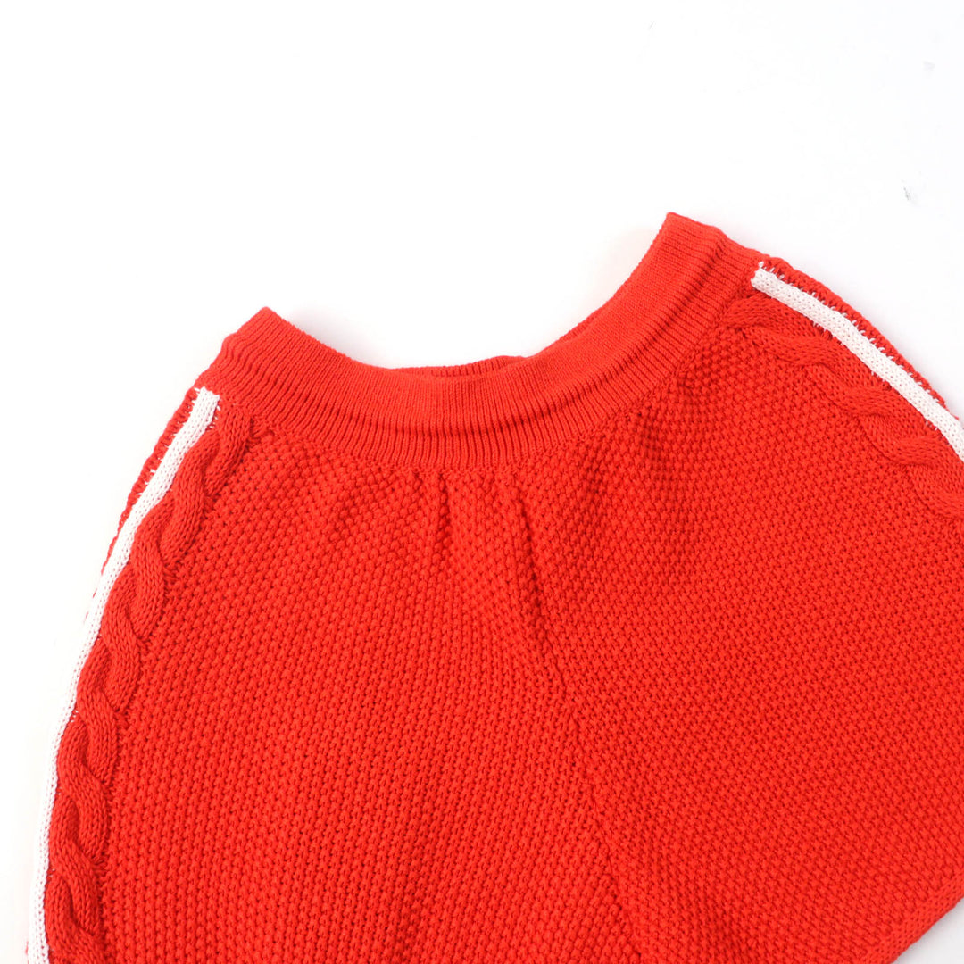 Pristine GUCCI×adidas Shorts Trefoil embroidered knit Orange linen M 693835