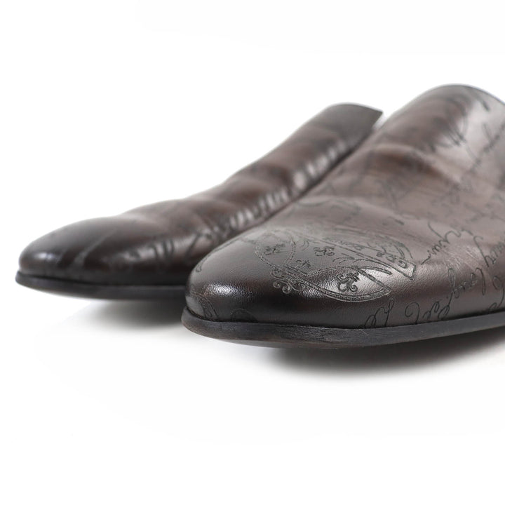 Great Berluti Sandals Cyrus Oman Calligraphy Leather Shoes Sandals leather 8