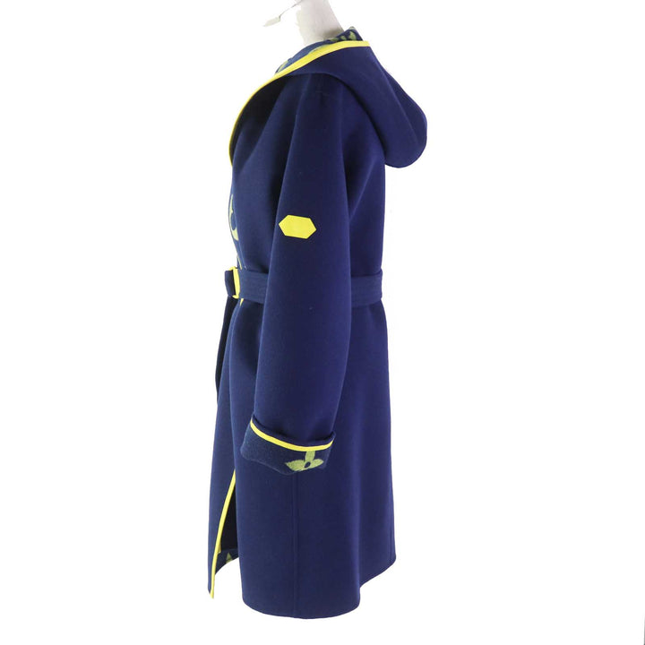 Excellent LOUIS VUITTON coat Giant Monogram Lamb leather, belt included Women 36 FJC022NUV