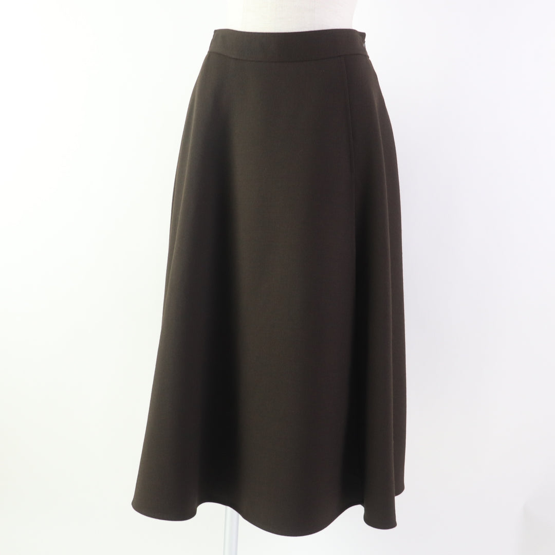 Excellent FOXEY NEW YORK Long skirt TRAMONTO Flare Dark brown polyester 40 43095