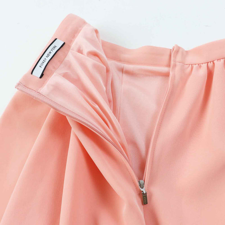 Great FOXEY NEW YORK skirt CIRCULAR BLOSSOM salmon pink Triacetate 38 41670