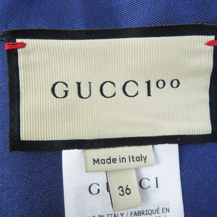 Great GUCCI Wrap skirt Logo Long Navy red silk Women 36 676553