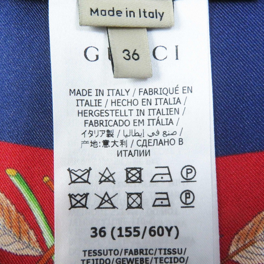 Great GUCCI Wrap skirt Logo Long Navy red silk Women 36 676553