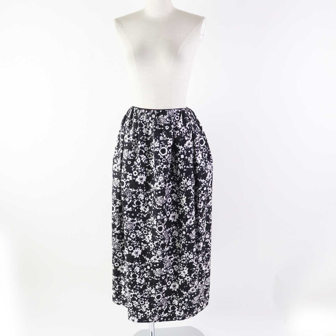Excellent DRAWER Long skirt Floral Jacquard black wool Women 36 6524-299-1667