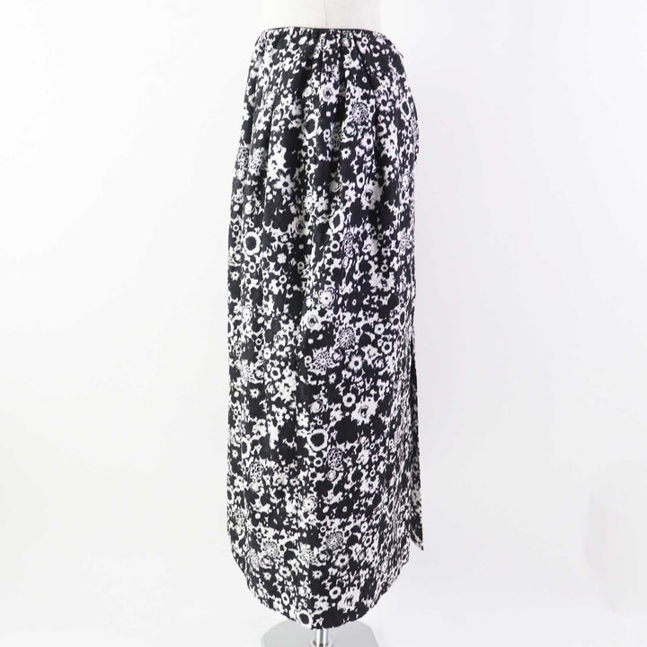 Excellent DRAWER Long skirt Floral Jacquard black wool Women 36 6524-299-1667