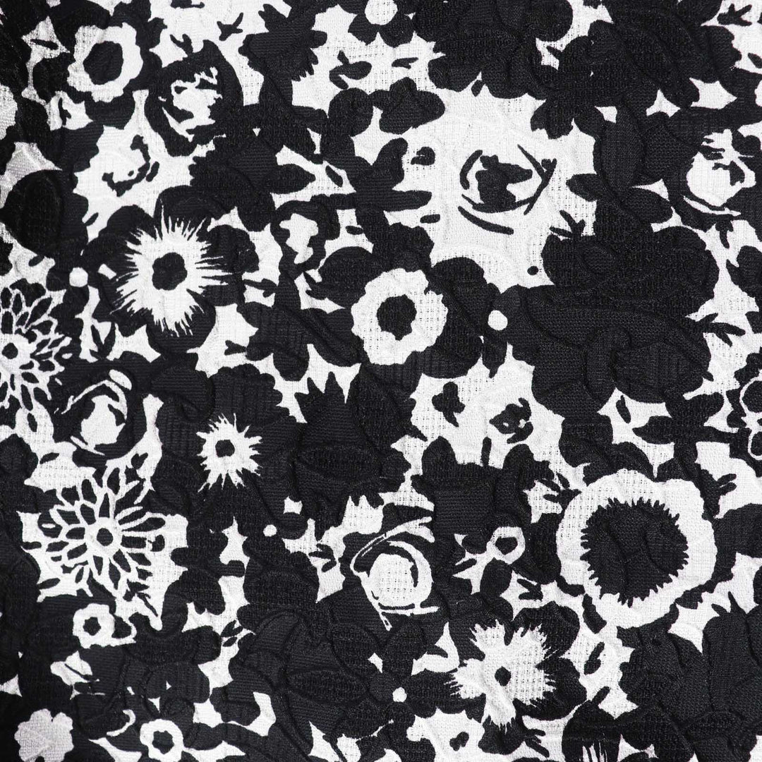 Excellent DRAWER Long skirt Floral Jacquard black wool Women 36 6524-299-1667