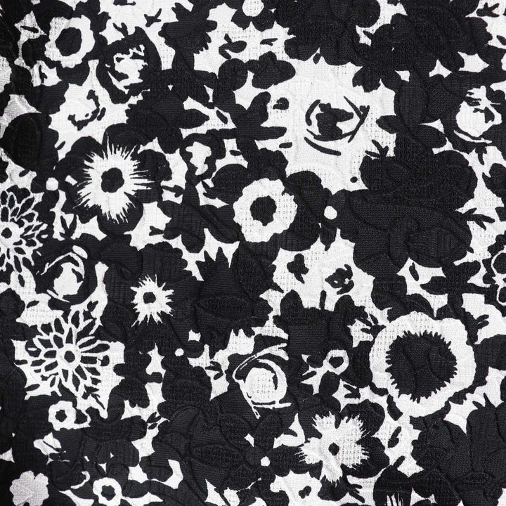 Excellent DRAWER Long skirt Floral Jacquard black wool Women 36 6524-299-1667