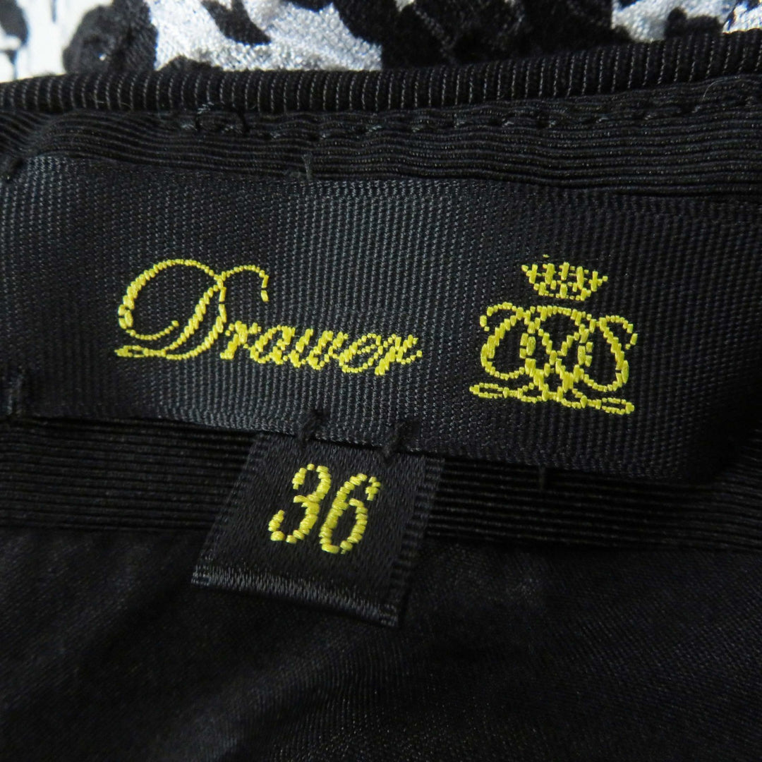 Excellent DRAWER Long skirt Floral Jacquard black wool Women 36 6524-299-1667