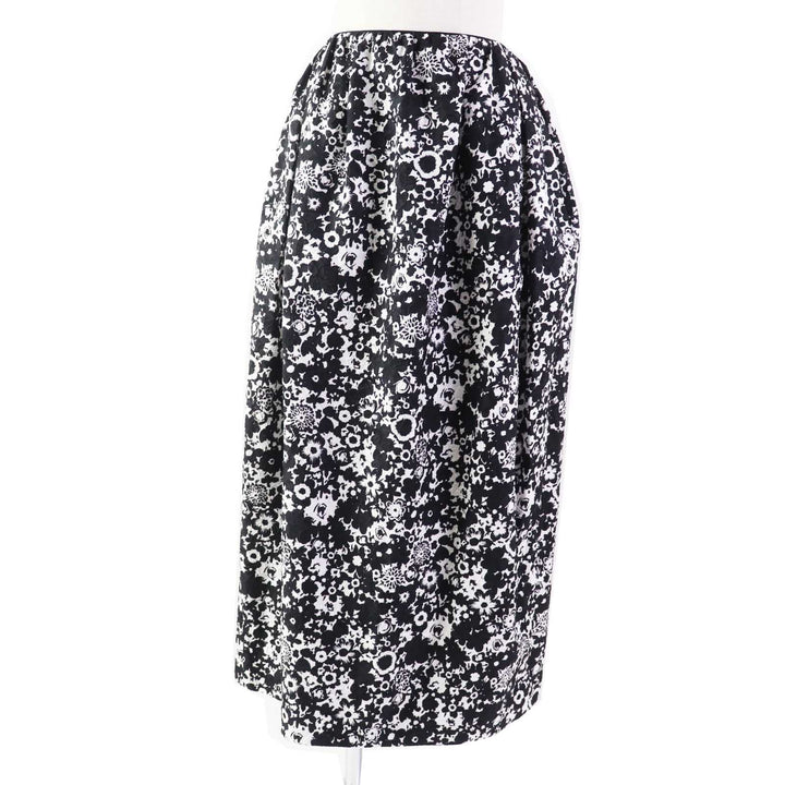 Excellent DRAWER Long skirt Floral Jacquard black wool Women 36 6524-299-1667