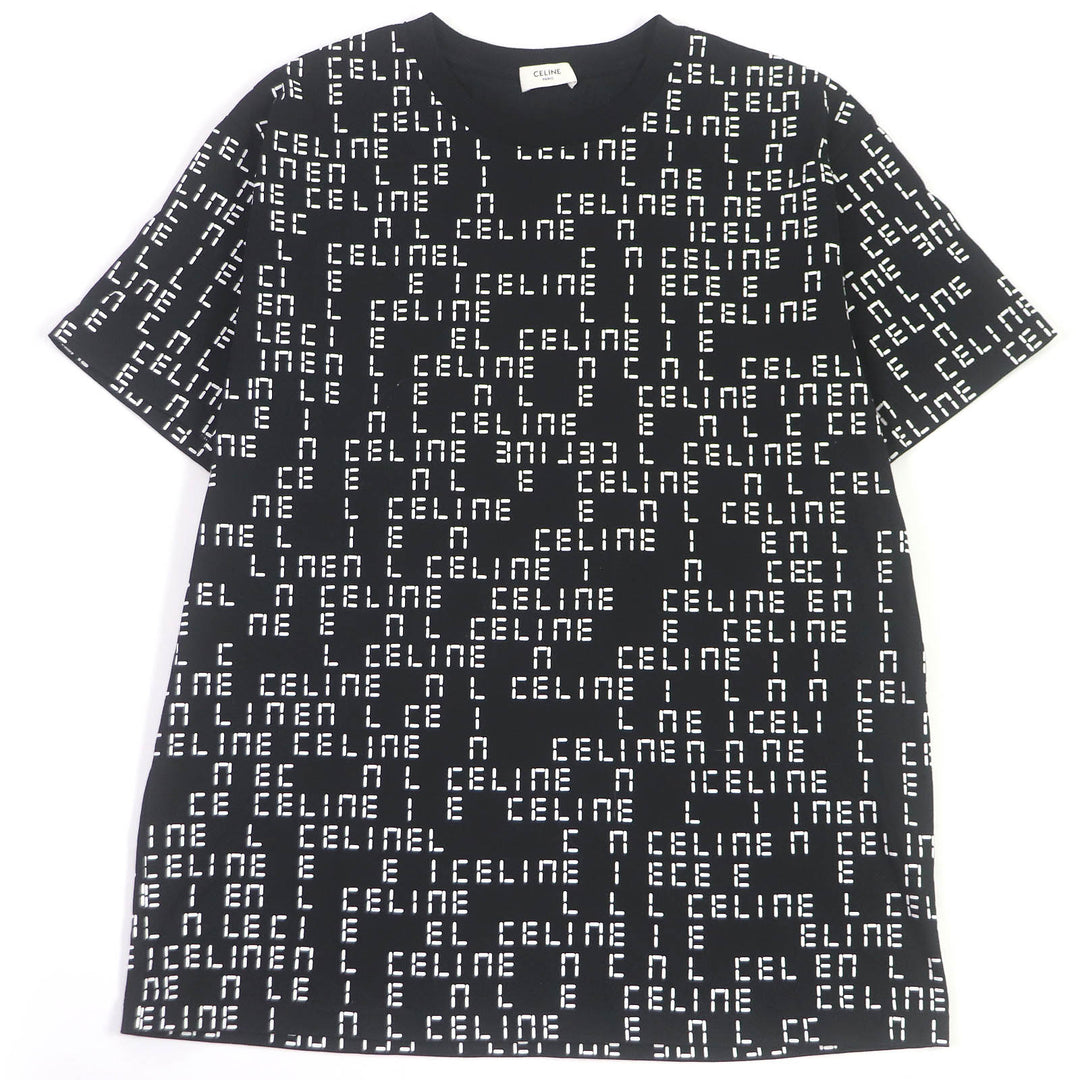 Excellent CELINE Short sleeve T-shirt Digital logo print crew neck loose mens M