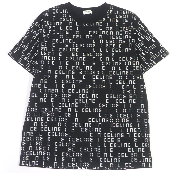 Excellent CELINE Short sleeve T-shirt Digital logo print crew neck loose mens M