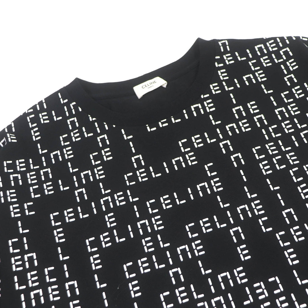 Excellent CELINE Short sleeve T-shirt Digital logo print crew neck loose mens M