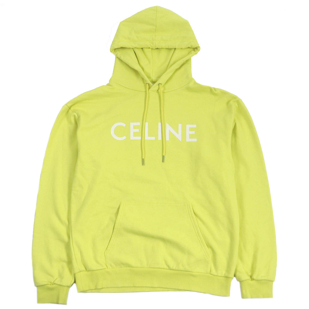 Great CELINE Parker Logo Print Cotton Fleece Loose Hoodie Sweatshirt mens M 2Y369670Q