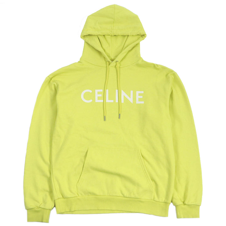 Great CELINE Parker Logo Print Cotton Fleece Loose Hoodie Sweatshirt mens M 2Y369670Q