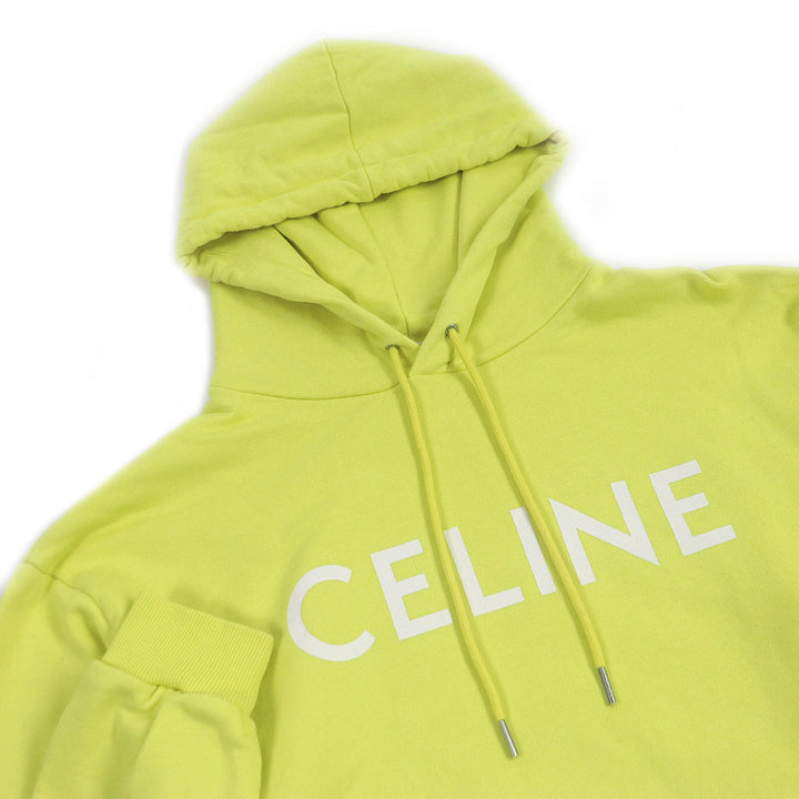 Great CELINE Parker Logo Print Cotton Fleece Loose Hoodie Sweatshirt mens M 2Y369670Q