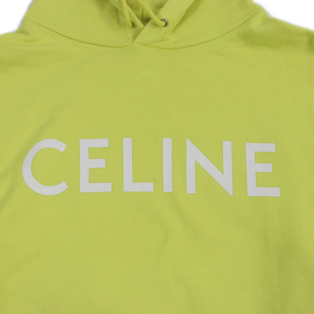 Great CELINE Parker Logo Print Cotton Fleece Loose Hoodie Sweatshirt mens M 2Y369670Q