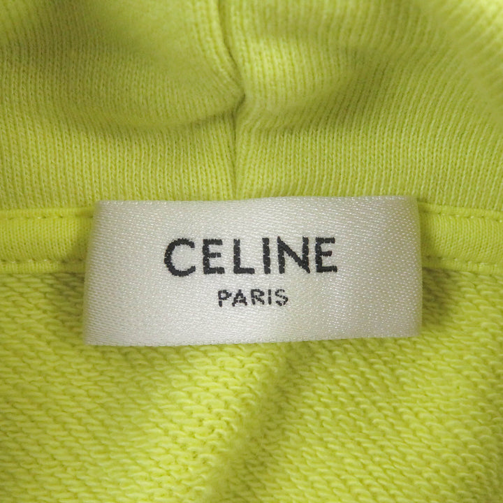 Great CELINE Parker Logo Print Cotton Fleece Loose Hoodie Sweatshirt mens M 2Y369670Q