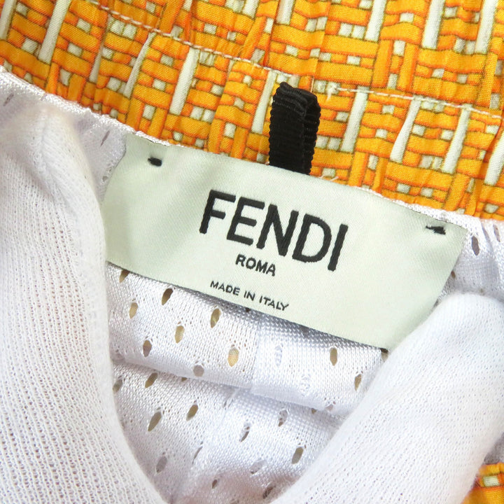 Pristine FENDI Shorts FF logo all-over print swim pants polyester XS FAB230