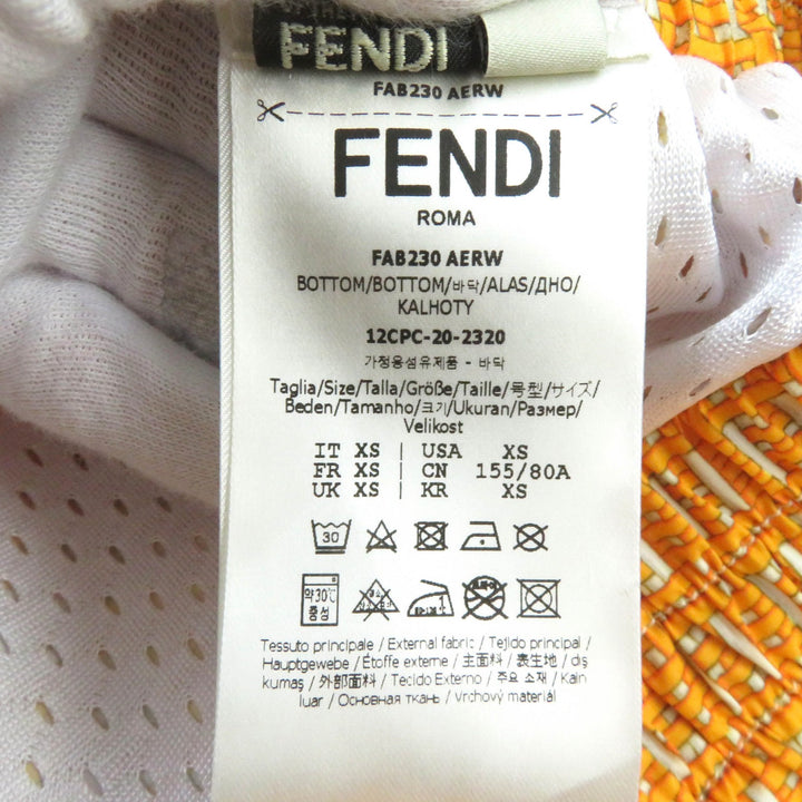 Pristine FENDI Shorts FF logo all-over print swim pants polyester XS FAB230