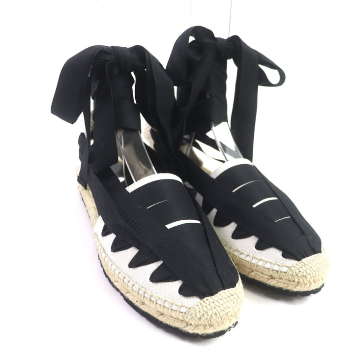 Pristine LOEWE Sandals Espadrille Lace-up shoes Black beige mens 42 731911