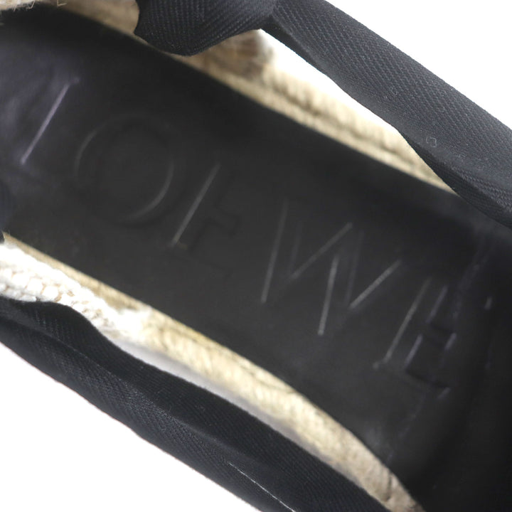 Pristine LOEWE Sandals Espadrille Lace-up shoes Black beige mens 42 731911