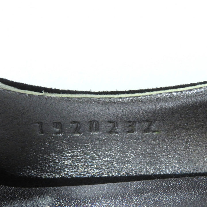 Pristine HERMES pumps Vector Feather motif black Suede leather Women 35
