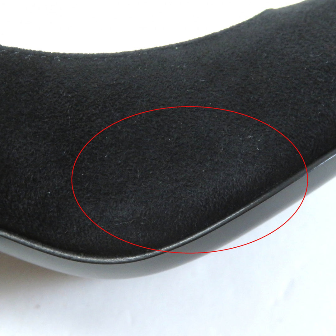 Pristine HERMES pumps Vector Feather motif black Suede leather Women 35