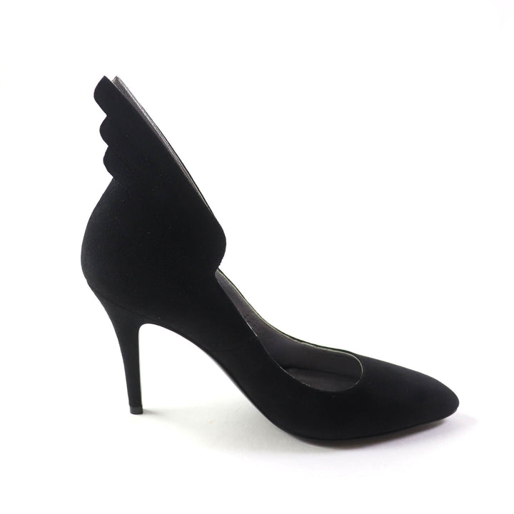 Discounted Pristine HERMES pumps Vector Feather motif black Suede leather Women 35