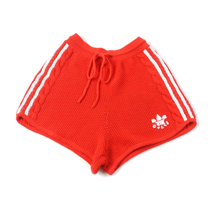 Discounted Pristine GUCCI×adidas Shorts Trefoil embroidered knit Orange linen M 693835