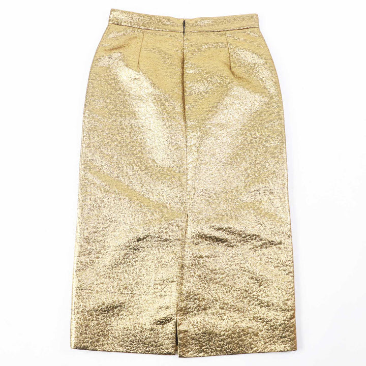 Excellent VALENTINO Tight Skirt Long length with V plate gold Women 42 VB3RA7B5663