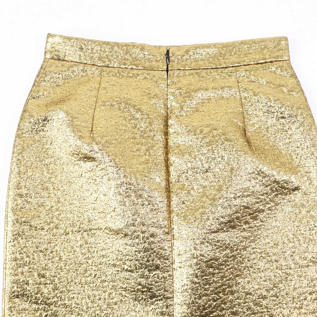 Excellent VALENTINO Tight Skirt Long length with V plate gold Women 42 VB3RA7B5663