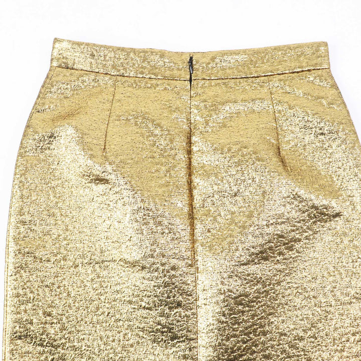 Excellent VALENTINO Tight Skirt Long length with V plate gold Women 42 VB3RA7B5663