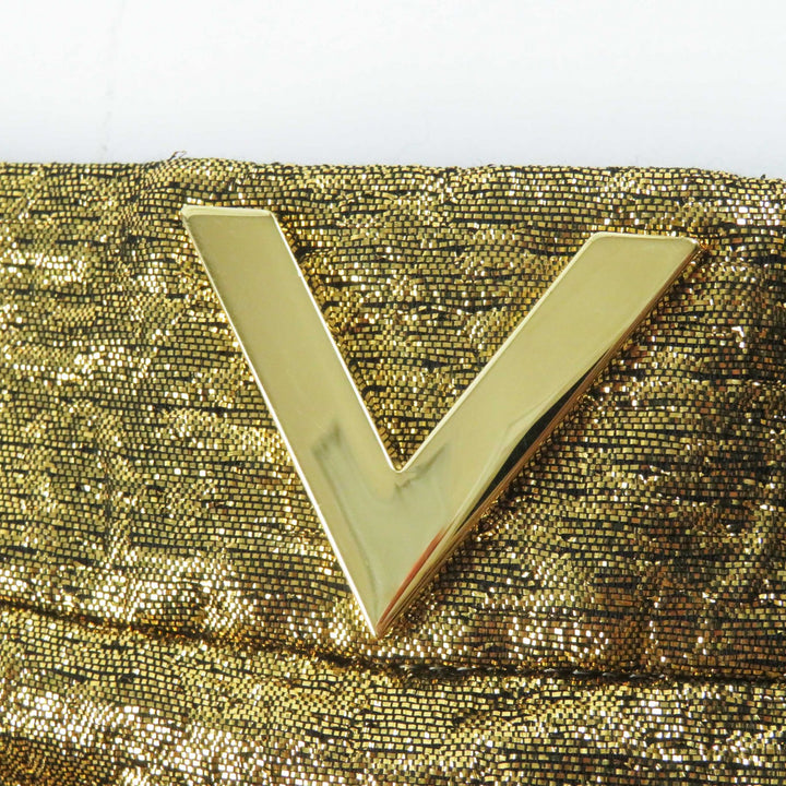 Excellent VALENTINO Tight Skirt Long length with V plate gold Women 42 VB3RA7B5663
