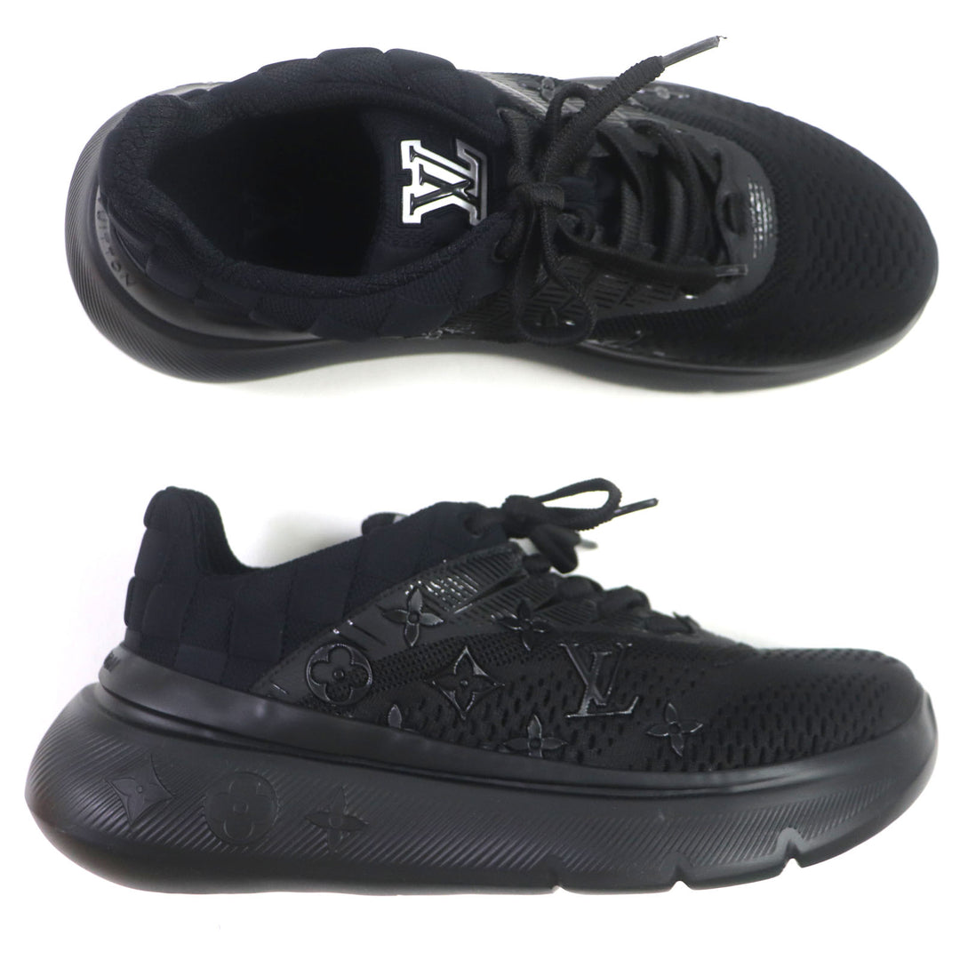 Pristine LOUIS VUITTON sneakers Show Up Line LV logo mesh black mens 6 1A9JRE