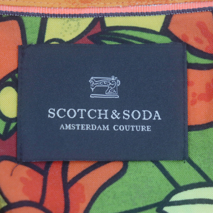 Pristine SCOTCH＆SODA Short sleeve shirt 100% cotton short-sleeved shirt, long-sleeved shirt, 100% rayon short-sleeved aloha shirt, 3-piece set Orange Rayon mens S