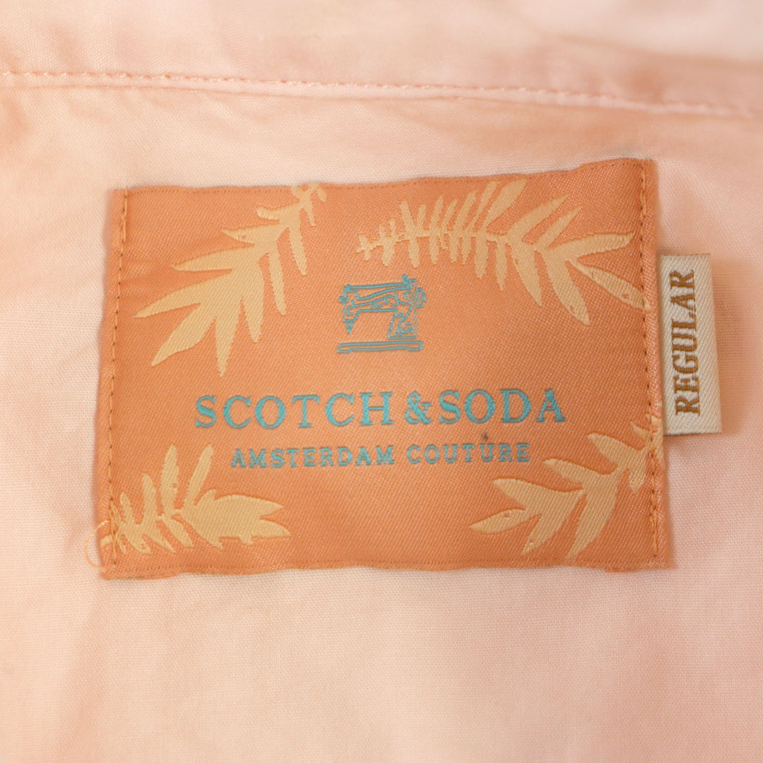 Pristine SCOTCH＆SODA Short sleeve shirt 100% cotton short-sleeved shirt, long-sleeved shirt, 100% rayon short-sleeved aloha shirt, 3-piece set Orange Rayon mens S