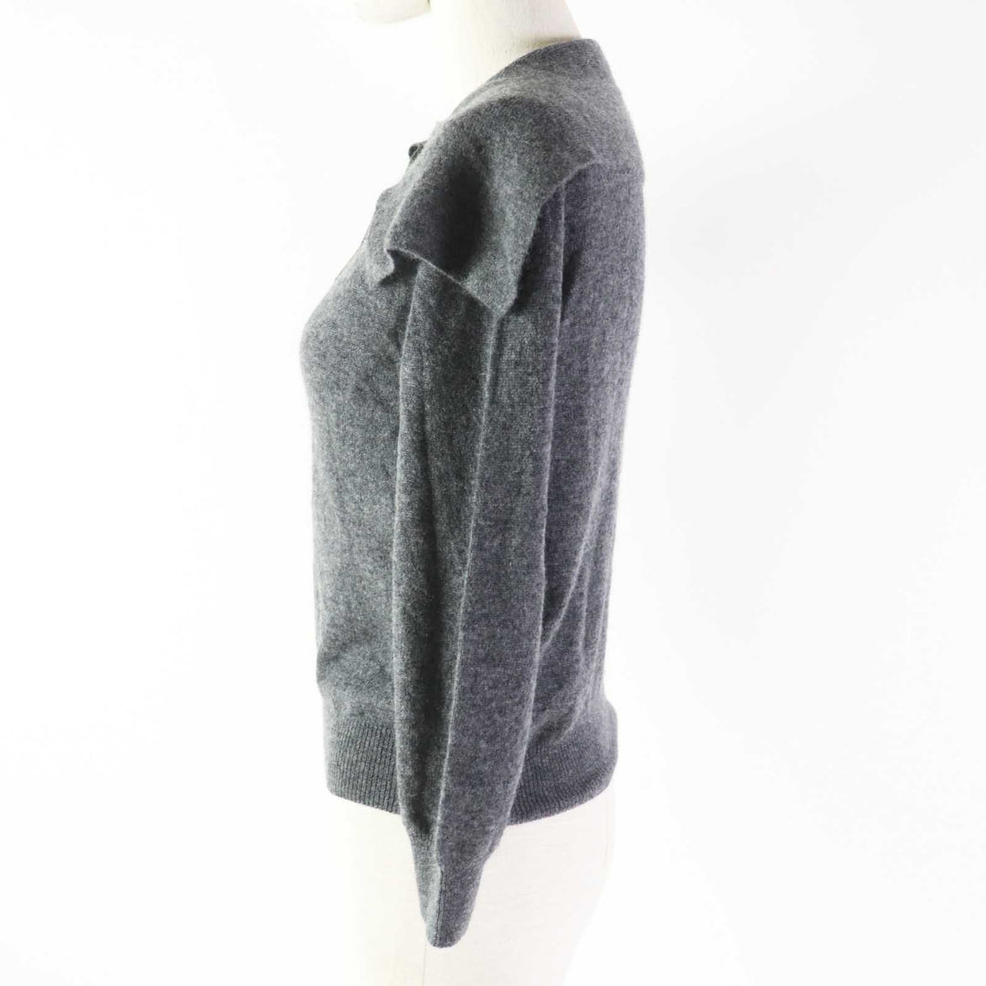 Great Christian Dior knit CD logo F pearl button cashmere Women 42 354S48AM053