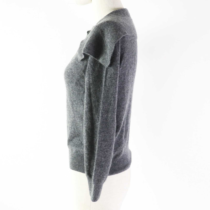 Great Christian Dior knit CD logo F pearl button cashmere Women 42 354S48AM053