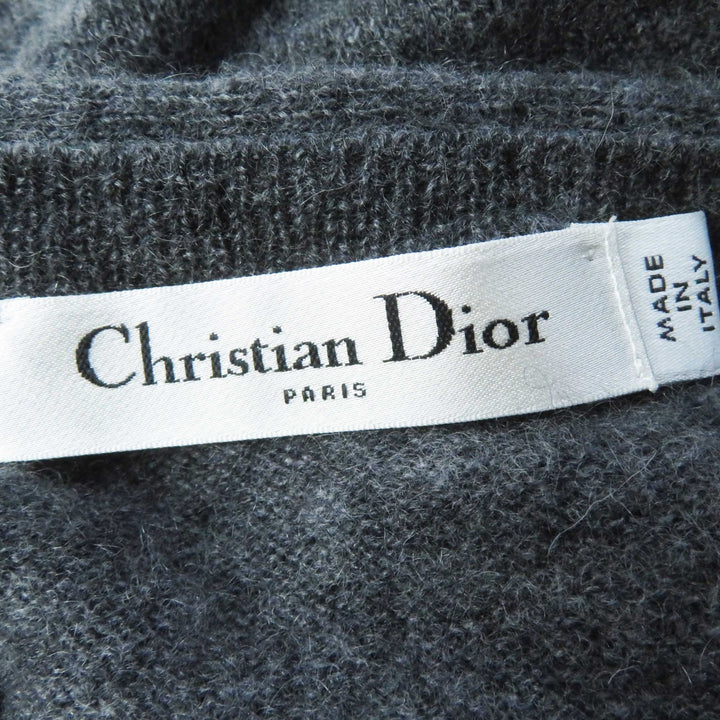 Great Christian Dior knit CD logo F pearl button cashmere Women 42 354S48AM053
