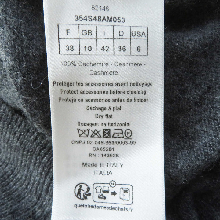 Great Christian Dior knit CD logo F pearl button cashmere Women 42 354S48AM053
